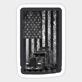 American Flag Trucker Sticker